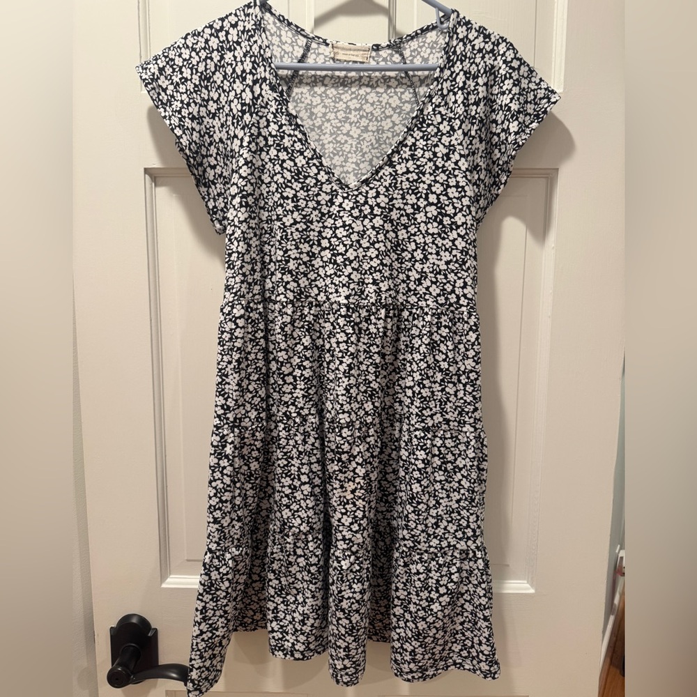 Altar'd State Black and White Floral Mini Dress